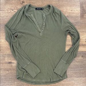 Olive Green Long Sleeve Henley Shirt Maternity